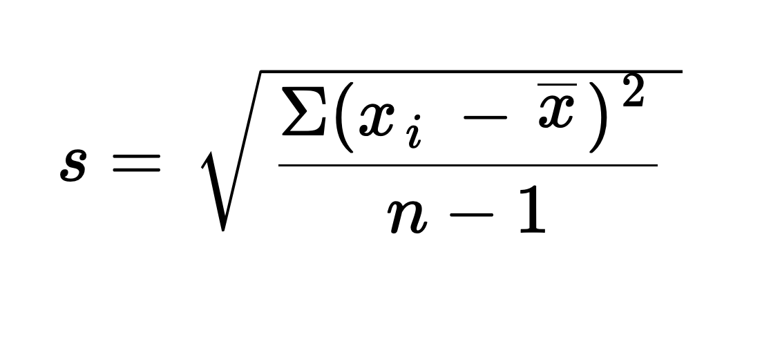 Standard deviation deals formula in statistics