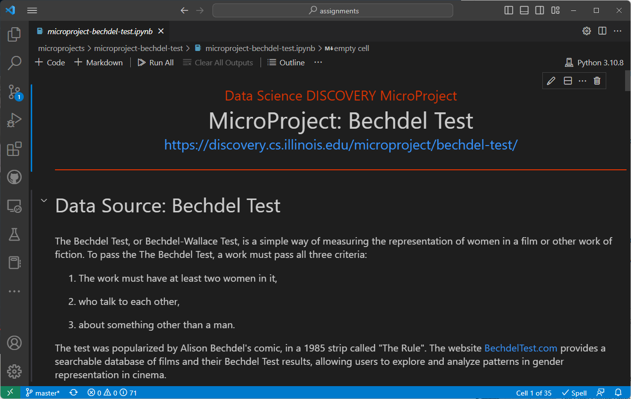MicroProject in Visual Studio Code