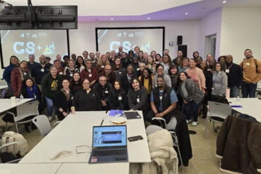Prof. Karle Flanagan and Prof. Wade Fagen-Ulmschneider teaching Data Science DISCOVERY in Foellinger Auditorium at The University of Illinois