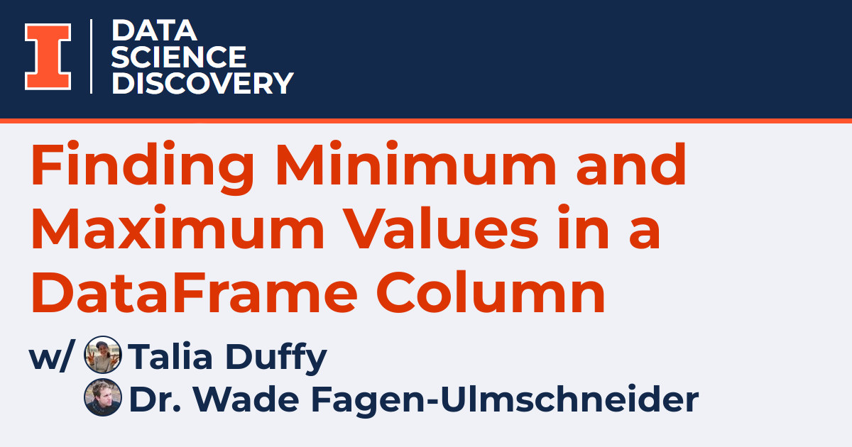 Finding Minimum and Maximum Values in a DataFrame Column Data